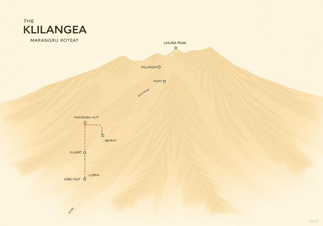 Marangu Route — 6 Days trail map